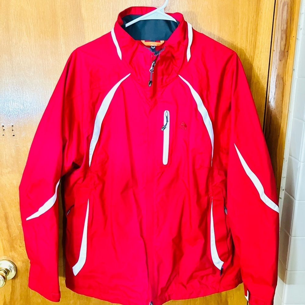 Nike ACG Fit Storm Women’s L Red Windbreaker Jacket Full Zip No Hood Minor Marks